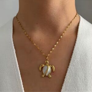 Turtle Gold Stainless Steel Waterproof Necklace